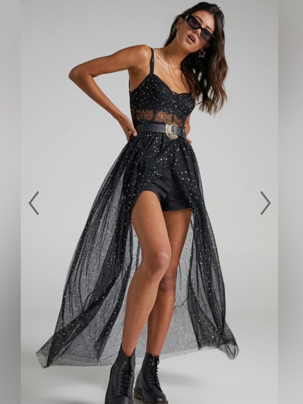 Showpo Black Sparkle Sheer